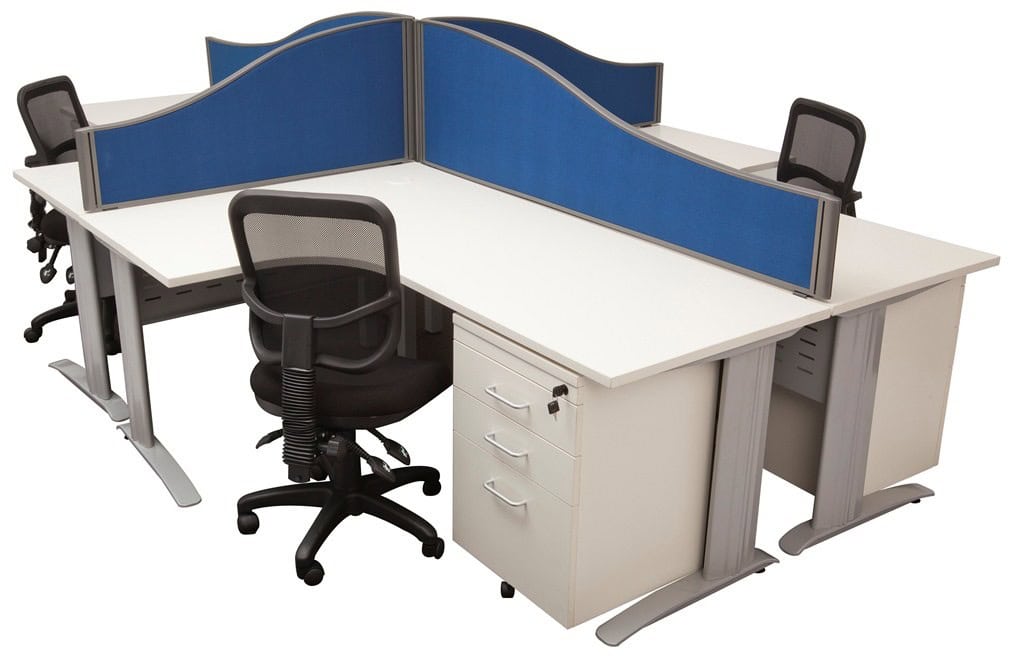 Space System 4 Way Workstation Pod 1500 x 1800