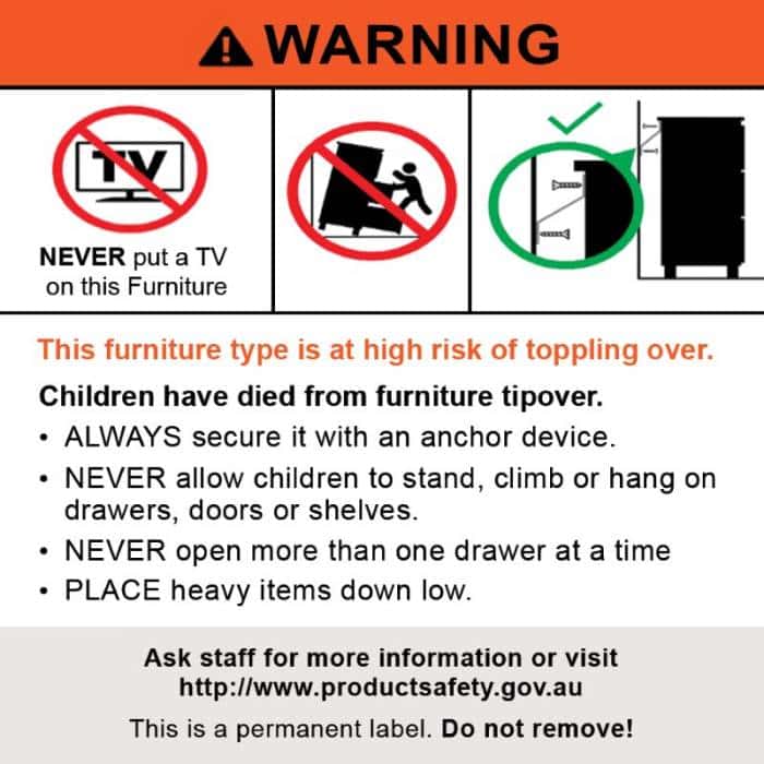 Anti Topple Warning