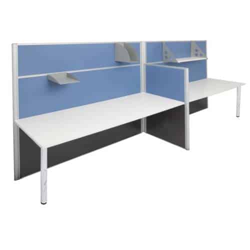 Space System 2 Way Desk Cluster with Chrome Legs