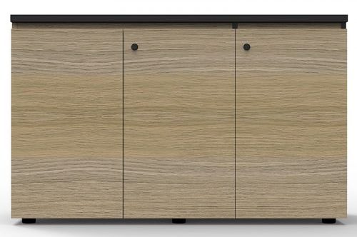 Elite 3 Hinged Door Credenza Natural Oak