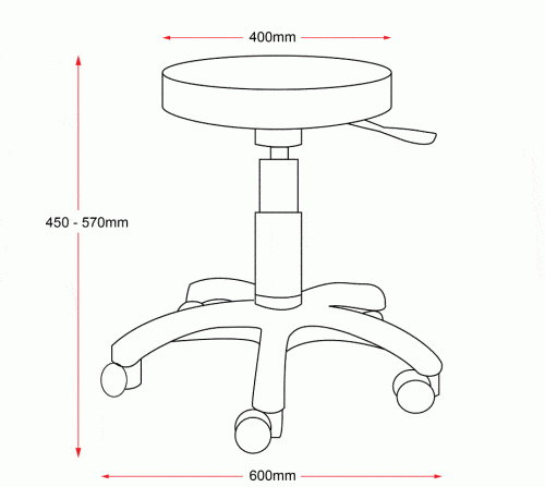 Fast Office Furniture - Handy Gas Lift Stool Line Drawing