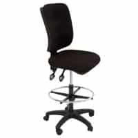 Pip High Back Drafting Chair, Black Fabric