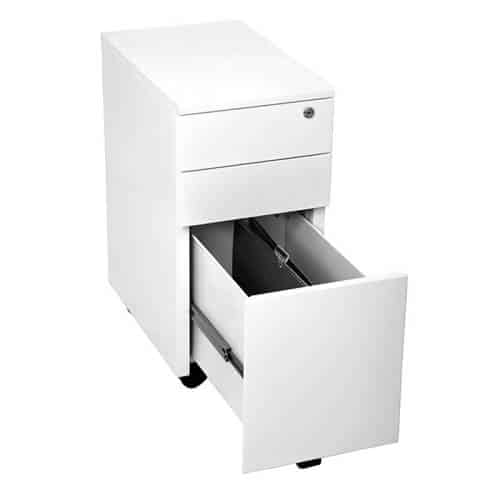 Super Strong Slimline Metal Mobile Drawer Unit, Open