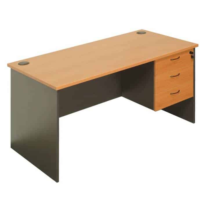 Function Desk with Optional Fixed 3 Drawer Unit