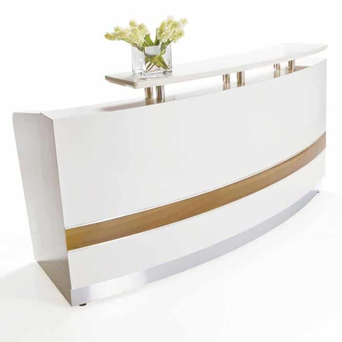 Arc White Gloss Reception Desk