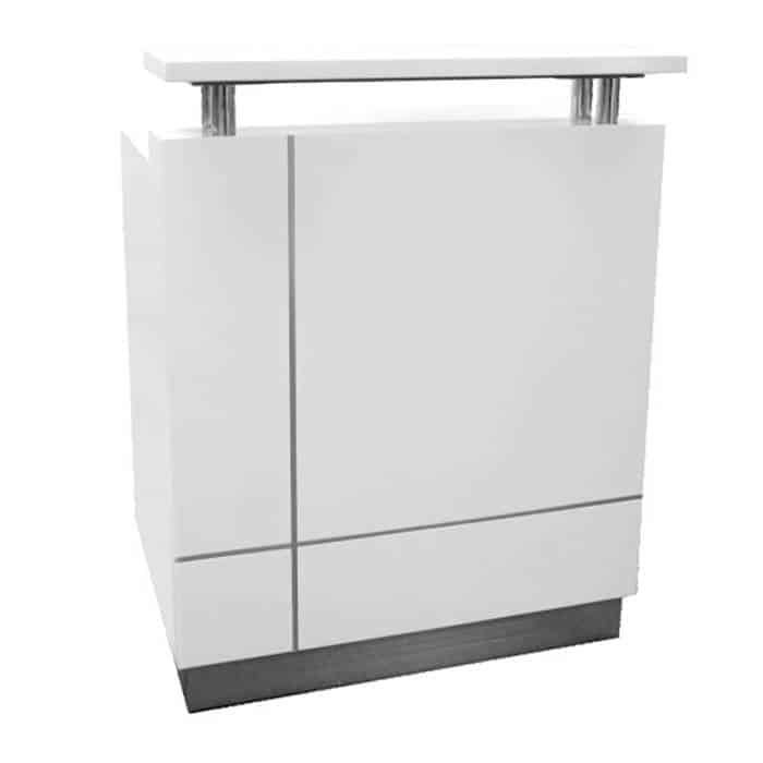 Genie Mini White Gloss Reception Desk