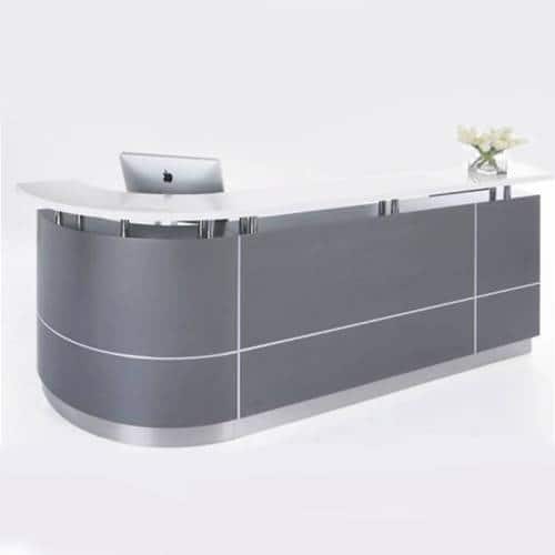 Silhouette Reception Desk, Right Hand Curved Return