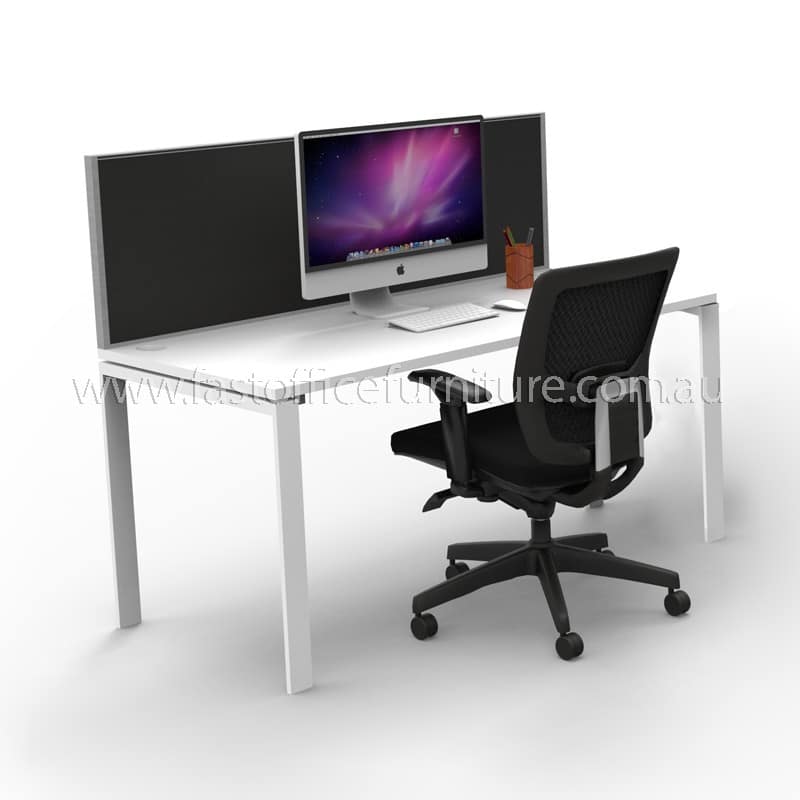 Integral Desk with Screen Divider