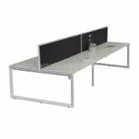 Integral Loop Leg Frame Four Back To Back Desks with Two Screen Dividers