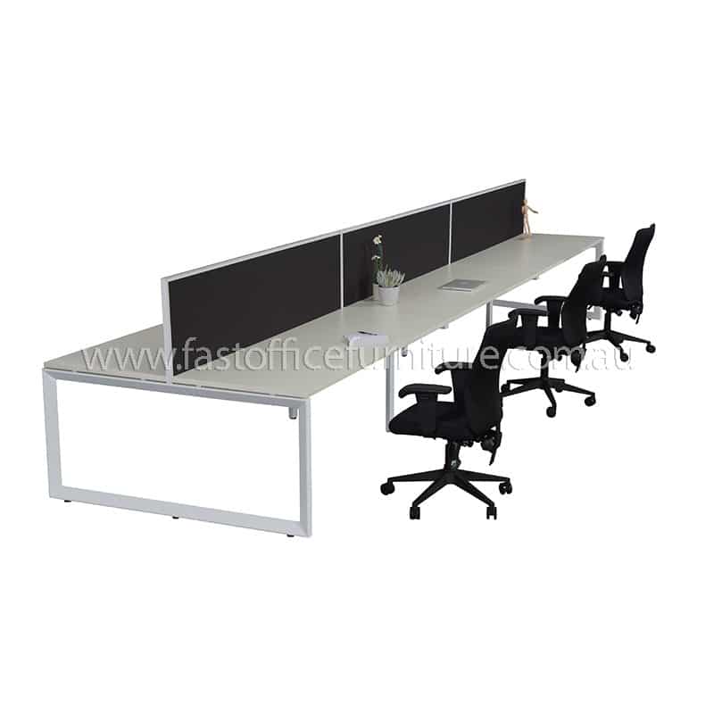 integral loop frame 6 person back to back desk pod fast office integral office
