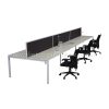 Integral Six Back To Back Desks with Three Screen Dividers