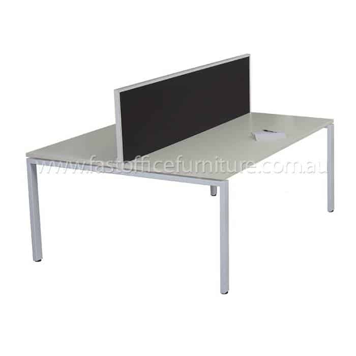 Integral Two Back To Back Desks with Single Screen Divider