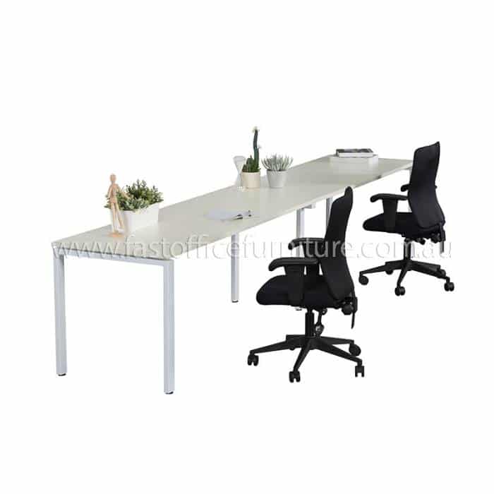 Integral Two In-Line Attached Desks