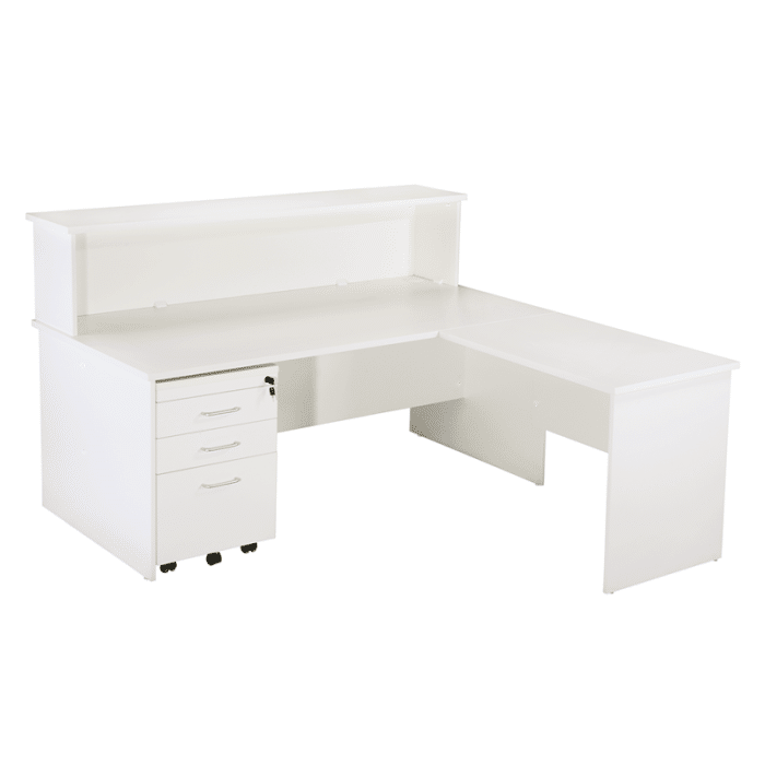 Space System Squareline Desk and Cowl with Mobile Drawer Unit