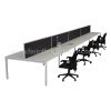 Integral Eight Back To Back Desks with Four Screen Dividers