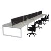 Integral Loop Leg Frame Eight Back To Back Desks with Four Screen Dividers