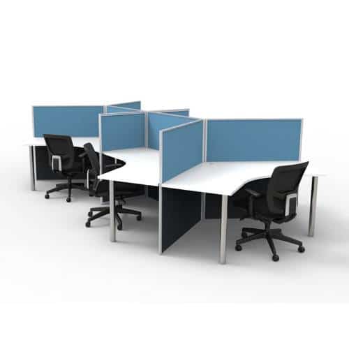 3D Example Six. 6 Way 120 Degree Workstation Desk Pod, Image 2