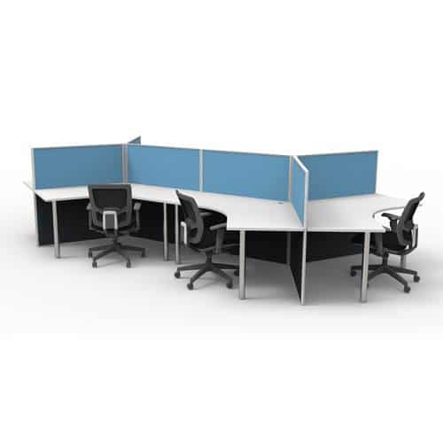 6 Way 120 Degree Workstation Desk Pod