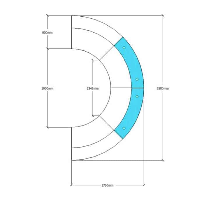 Infinity 4 Piece Reception Desk CAD Drawing