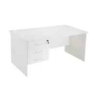 Space System Squareline Desk with Fixed Drawer Unit