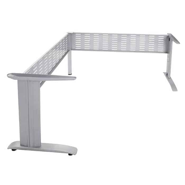 Space System Corner Workstation Under Frame, Silver - No Desk Top