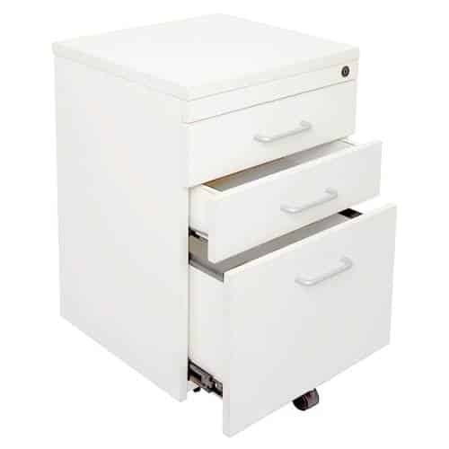 White office desk drawers