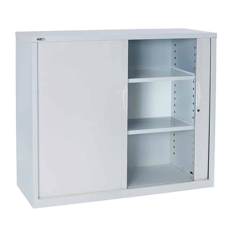 Super Strong Metal Tambour Door Storage Cabinet White Fast