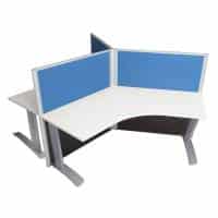 Space System 3 Way Workstation Pod with Space System Legs, Blue Screens