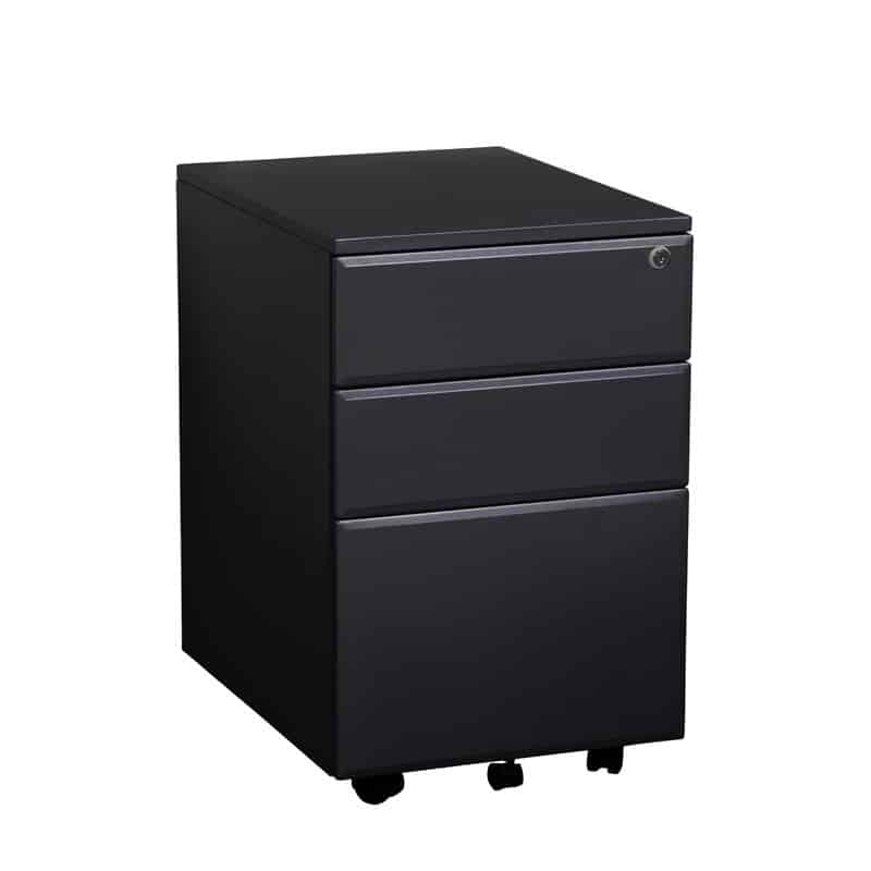 Dura Metal Mobile Drawer Unit, Satin Black