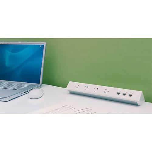 Energy Desk Top Power Rail, 4 Power, 3 Data | powered rail