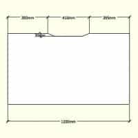 Straight Desk Top with Scalloped Edge, Dimensions - 1200mm x 700mm