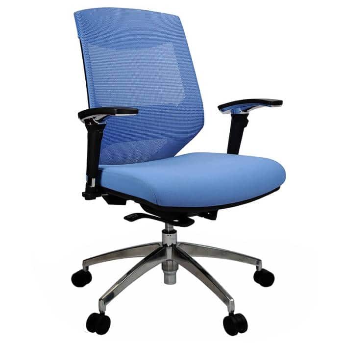 Lara Chair, Blue with Poished Alloy Base