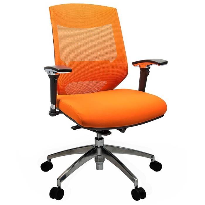 Lara Chair, Orange with Poished Alloy Base