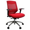 Lara Chair, Red with Poished Alloy Base