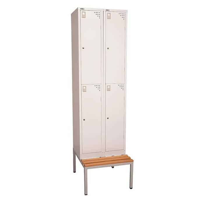 Locker Stand with Lockers and Seat, 2 Locker Size