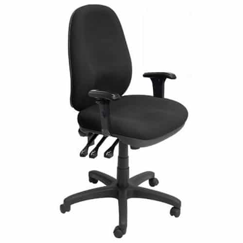 Coochie High Back Chair, Black Fabric with Arms