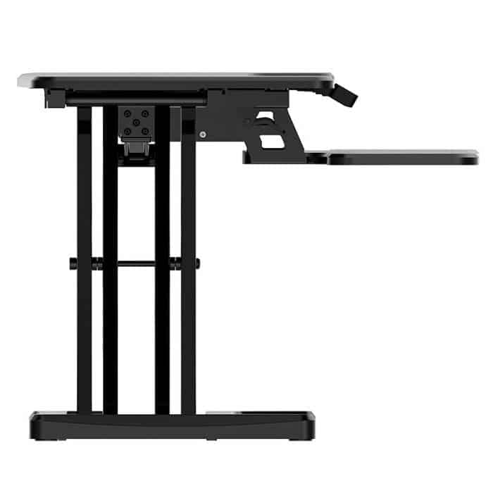 Lift Pro Electric Height Adjustable Desktop Stand, Black. End View