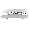 Lift Pro Electric Height Adjustable Desktop Stand, White. Lowered Front View