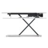 Lift Pro Electric Height Adjustable Desktop Stand, White. Raised Front View