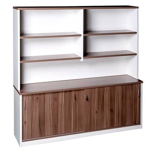 Aspect Sliding Door Credenza with Hutch