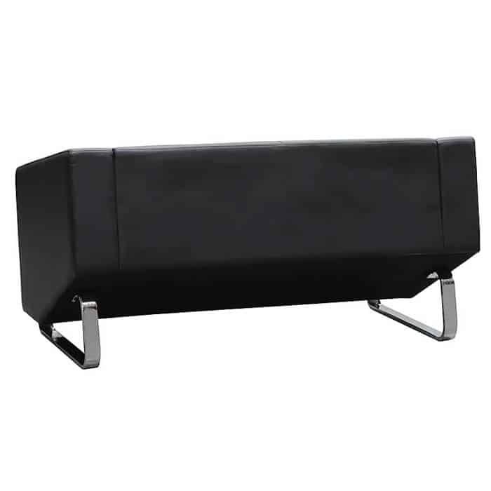 Dee 2 Seater Lounge, Black Leather, Rear View