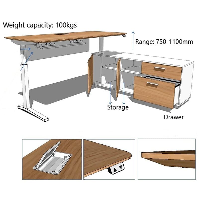 Costume Ergonomic Computer Desk Dimensions 