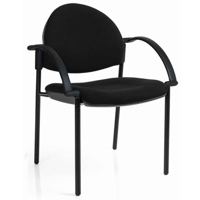 Padua Curved Back Chair, Black 4 Leg Frame, with Arms