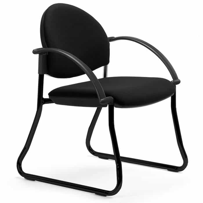 Padua Curved Back Chair, Black 4 Sled Frame, with Arms