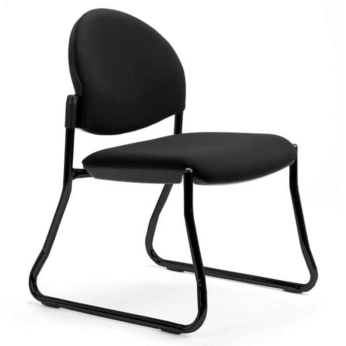 Padua Curved Back Chair, Black Sled Frame, no Arms