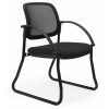 Padua Mesh Back Chair, Black Sled Frame, with Arms