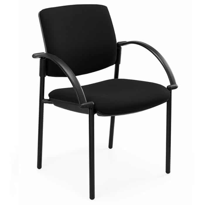 Padua Square Back Chair, Black 4 Leg Frame, with Arms
