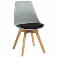 Deakin Chair, Grey Shell with Black Upholstered Seat Pad