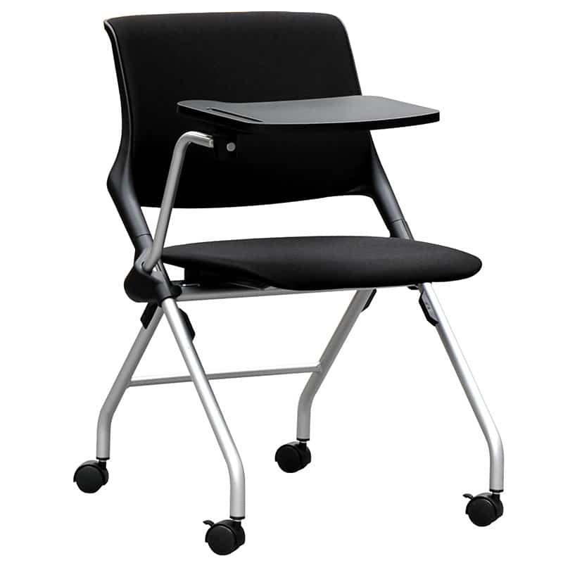 SALERNO FOLDING NESTING CHAIR WITH TABLET ARM AND LOCKING