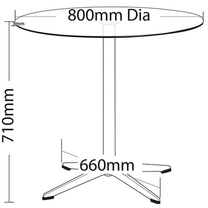 Dora Glass Table, Dimensions